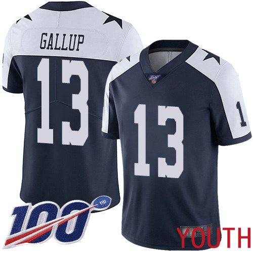 Youth Dallas Cowboys Limited Navy Blue Michael Gallup Alternate #13 100th Season Vapor Untouchable Throwback NFL Jersey